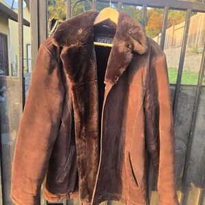 Perry Ellis Dark Brown Shearling Jacket